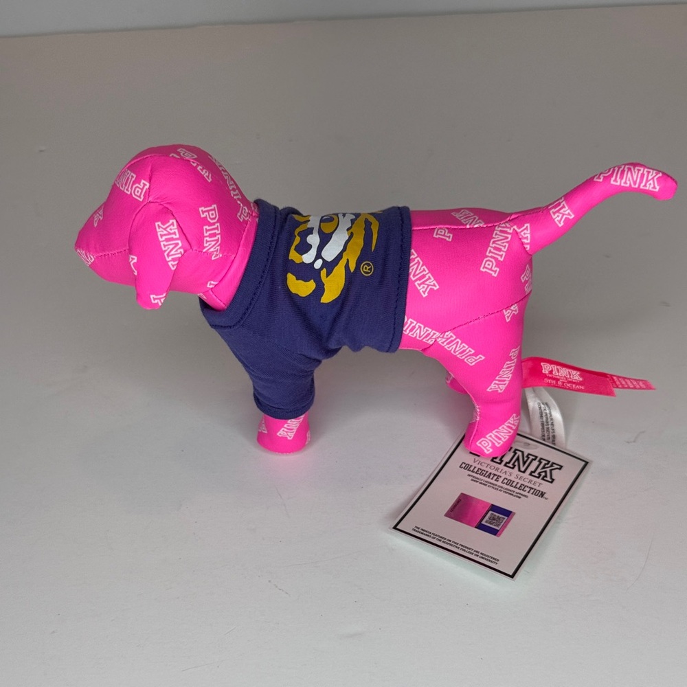 PINK Victoria's Secret Dog plush with LSU shirt